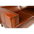 thumbnail image 6 of Crafters and Weavers Arts and Crafts Leather Side Loveseat in Chestnut Brown, 6 of 7