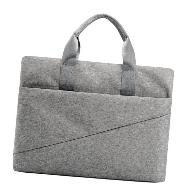 KLKCMS Briefcase Case Pouch Tote Bag Storage Bag with Multiple Pockets Document Bag grey