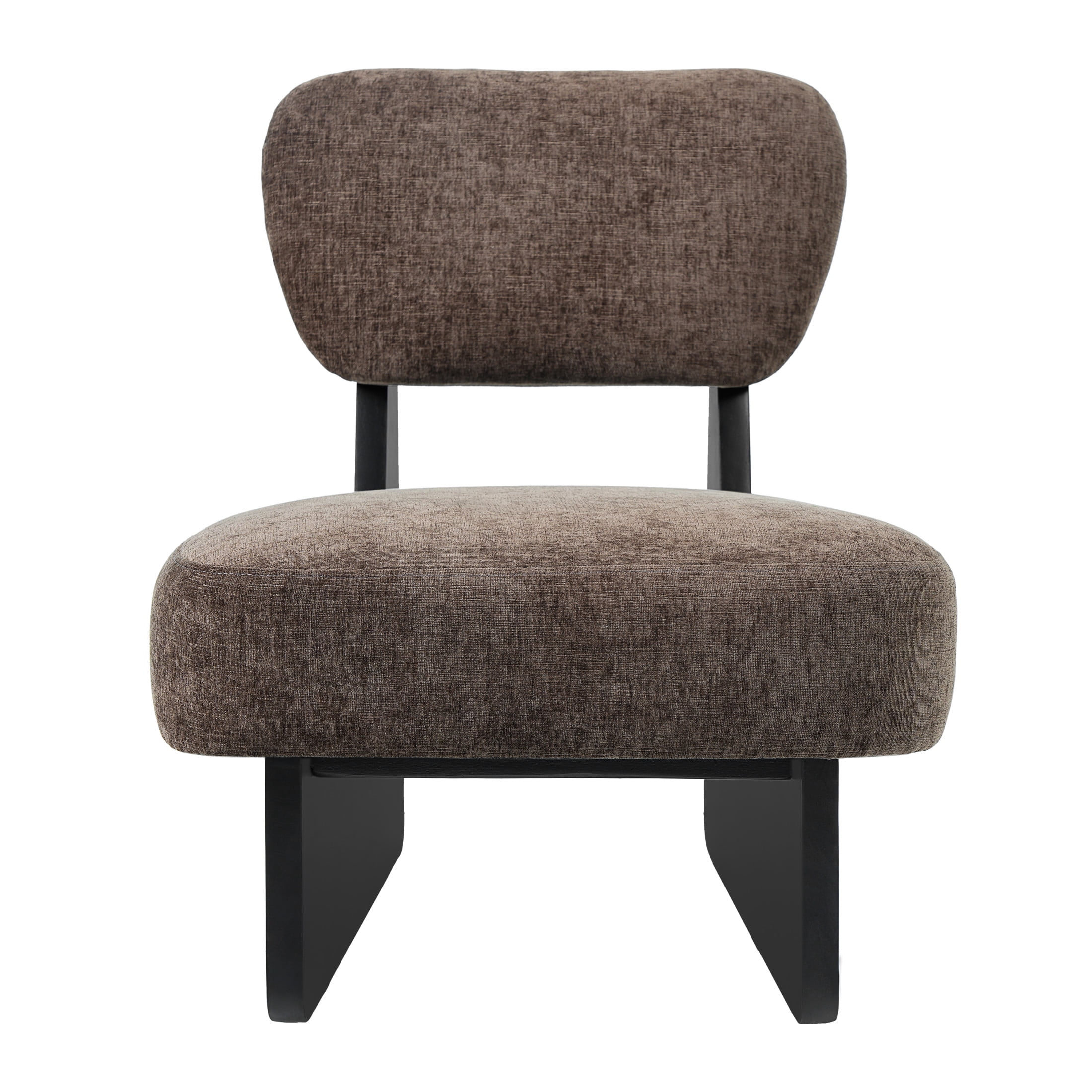 Christopher Knight Home Minimalist Upholstered Accent Chair Set of 2, Solid Wooden Base, Black+Dark Brown