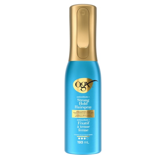 OGX Antioxydants + Fixatif à Tenue Ferme, Fixatif Anti-Humidité Offrant une Tenue de 24 Heures & Protection pour Votre Style, Fixatif en Bouteille à Brume Continue, Formule Sans Parabènes
