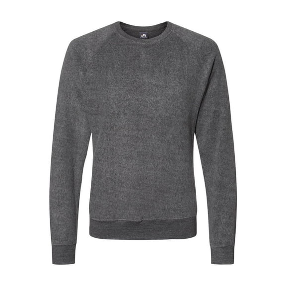 J. America - Flip Side Fleece Crewneck Sweatshirt - 8710 - Charcoal Heather - Size: L
