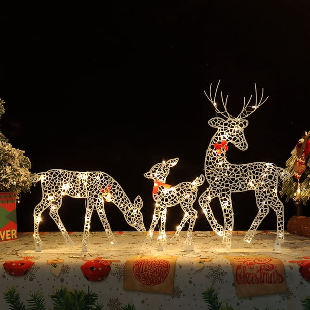 Adornos navideños, adornos de decoración navideña, regalos navideños, lazo navideño, ciervo brillante, decoración de escritorio de hierro para el hogar, decoraciones navideñas, decoraciones de ciervos