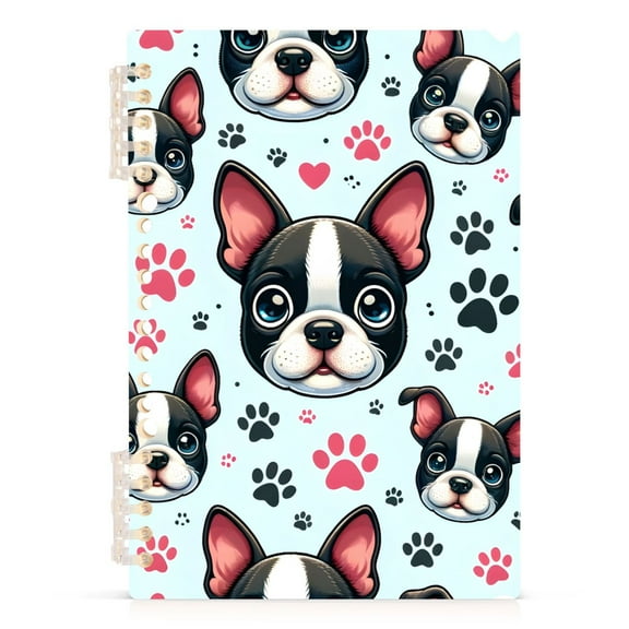Dogs and Footprints Spiral Journal Notebook College Ruled Notebook 8.3" x 5.7" A5 Lined Thick Paper Page