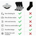 thumbnail image 4 of Diamond Star Premium Non-Binding Thermal Diabetic Socks for Men & Women– Loose Fit Cotton Crew for Warmth & Circulation (Assorted-6 Pairs, Socks Size 9-11, Fit Men's Shoe Size 5-10), 4 of 11