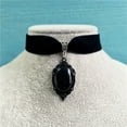 thumbnail image 3 of SIEYIO Gothic Vintage Embossed Charm Choker For Women Fashion Black Velvet Necklace, 3 of 11
