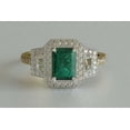 thumbnail image 2 of HeartsAndYou 3ct Green Natural Engagement Ring Halo Trilogy Solitaire 14k SOLID Yellow Gold, 2 of 9