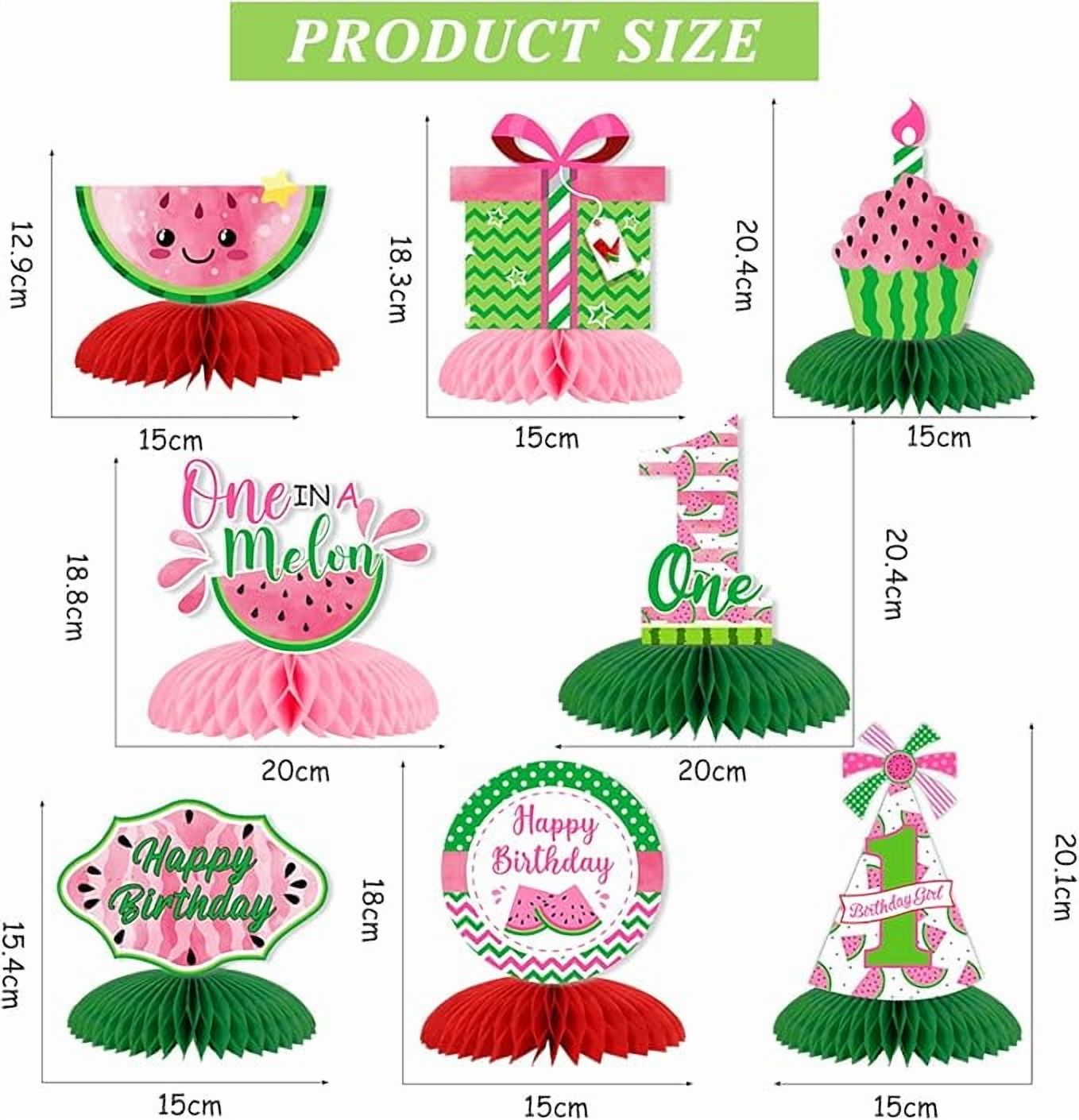 Watermelon Party Decorations,One in a Melon Party Decorations Watermelon Honeycomb Centerpieces, Watermelon 1st Birthday Decor for Summer Fruit Birthday Baby Shower Party Supplies