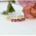 thumbnail image 2 of Silverstar Gems 1.50Ct Heart Cut Pink Cubic Zirconia Wedding Band Ring 14k Yellow Gold Finish, 2 of 3