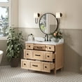 thumbnail image 3 of Ariel Monroe 43 Inch Single Rectangular Sink Bathroom Vanity With Pure White Quartz Countertop 1.5 inch Edge In Oak, 3 of 7