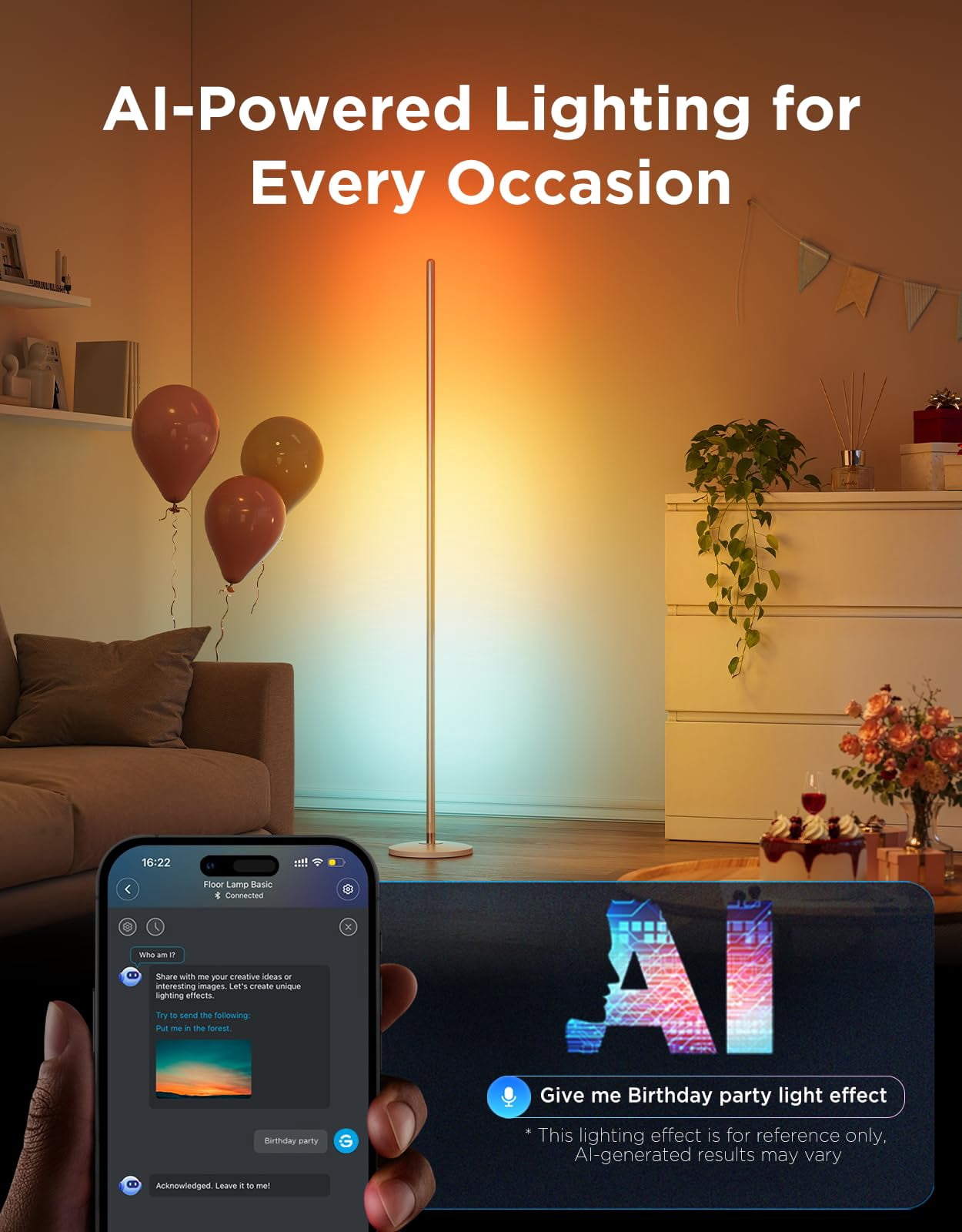 Govee Rgbic Floor Lamp Basic  Led Corner Works With Alexa 1000lm Modern Music Sync And 16 Million Diy Colors Color Changing Standing For Bedroom Living Room