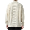 thumbnail image 4 of Miluxas Mens Crewneck Sweater Casual Cable Knit Pullover Sweater Drop Shoulder Solid Knitted Sweaters White, 4 of 4