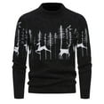thumbnail image 4 of TFEOQRY Men's Mock Neck Christmas Sweater Knit Long Sleeve Casual Fall Winter Warm Fashion Pullover Top Black, 4 of 7
