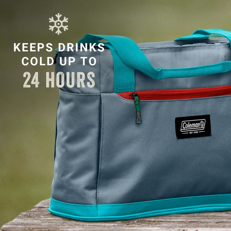 Coleman Outlander 28-cans Soft Cooler Tote, Blue Aqua Multi