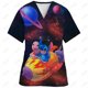thumbnail image 3 of Uniforme de enfermera con cuello en V y manga corta para dentista informal para mujer Uniforme superior Uniforme clínico de Disney Star Baby Stitch Uniforme de enfermera, 3 of 5