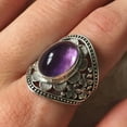 thumbnail image 2 of 925 Rings for Womens,Amethyst Ring, Retro Handmade Singleton Ring for Men Women Ancient Ring, 2 of 5