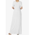 thumbnail image 2 of TheMogan Women's S~3X Soft Jersey Oversized V-Neck Short Sleeve Maxi Dress W Pocket, 2 of 6