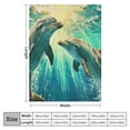 thumbnail image 4 of PRATYUS Two Dolphins Blanket Smooth Soft Pattern Print Throw Blanket for Sofa Chair Bed Office Twin 40x50in, 4 of 6