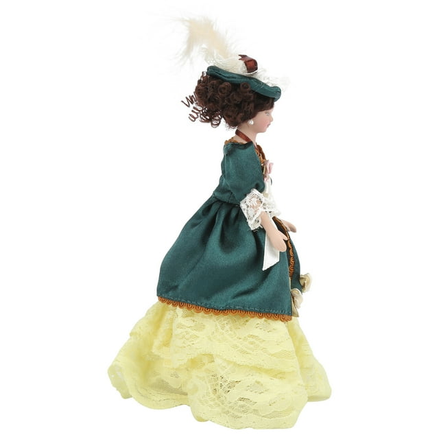 Snufeve Casa de mu?ecas Victoriana, Vestido Verde Largo, casa de mu?ecas de Porcelana, Gente peque?a para decoración de casa de mu?ecas a Escala 1:12 Ecomeon no