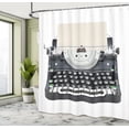 thumbnail image 5 of Ambesonne Typewriter Shower Curtain, Old Mechanical Keyboard, 69"Wx70"L, Grey Champagne, 5 of 5
