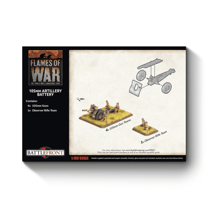 Flames of War: French: 105mm Artillery Battery (x4 Guns)