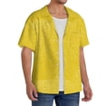 thumbnail image 2 of Kdxio Men'S Hawaiian Shirt For Men Short Sleeve Shirt Yellow Glitter Summer Casual Holiday Beach Button Down T-Shirts, 2 of 5