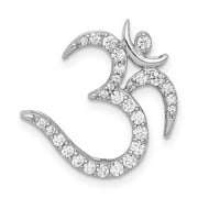 ZEN JEWELZ 14k White Gold 3/8ct. Diamond Om Symbol Chain Slide