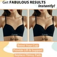 thumbnail image 2 of Nimiah Thick Bra Pads Inserts, 2 Pairs Removable Breast Enhancers Push Up Bra Cups Paddings,Black, 2 of 5