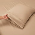 thumbnail image 5 of Nestl Extra Deep Pocket Queen Sheets - 6 Piece Soft Microfiber Bed Sheets Set Fits 18"-24" Mattresses, Taupe, 5 of 8