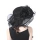 thumbnail image 4 of SAYOO Sombrero de mujer elegante tela de malla plegada con flores adornadas con cornisa ancha SAYOO  moda, 4 of 5