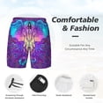 thumbnail image 3 of Naloa Elephant in Tribal Style Print Men Swim Trunks with Compression Liner ,Board Shorts,Men's Swim Shorts with Drawstring and Elastic Waistband-Small, 3 of 6