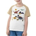 thumbnail image 4 of Virmaxy Toddler Boys Girls Kawaii Dinosaur Print T-Shirt Children'S Trendy Plunger Short Sleeve Blouses 2025 Summer Lightweight Loose Fit Crewneck Blouses Tops Beige-1 3 Years, 4 of 8