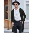 thumbnail image 4 of COOFANDY Men's Long Hooded Cardigan Shawl Collar Lightweight Open Front Drape Cape Overcoat with Pockets, 4 of 10