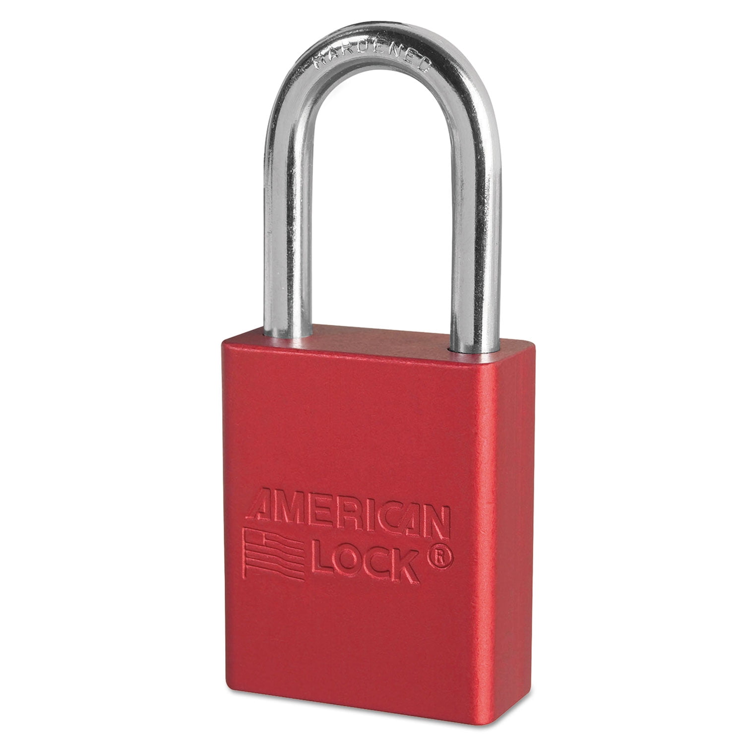 American Lock Master Lock Solid Aluminum Padlock, 1 1/2' Wide, Red, 2 Keys