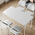 thumbnail image 2 of Sturdy & Portable 47.24" x 20.07" Folding Table – 4ft Rectangular Desk with Metal Frame, PU Leather Surface, Anti-Slip Feet, Scuff & Mark Resistant, No Assembly Needed, Ideal for Dining, Office, 2 of 8