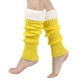 thumbnail image 5 of Winter Socks For Women Christmas Solid Color Retro Knitted Leg Warmers Crochet Long Boot Socks Thickened Warm Socks For Adult Party Dance Yoga,Yellow, 5 of 6