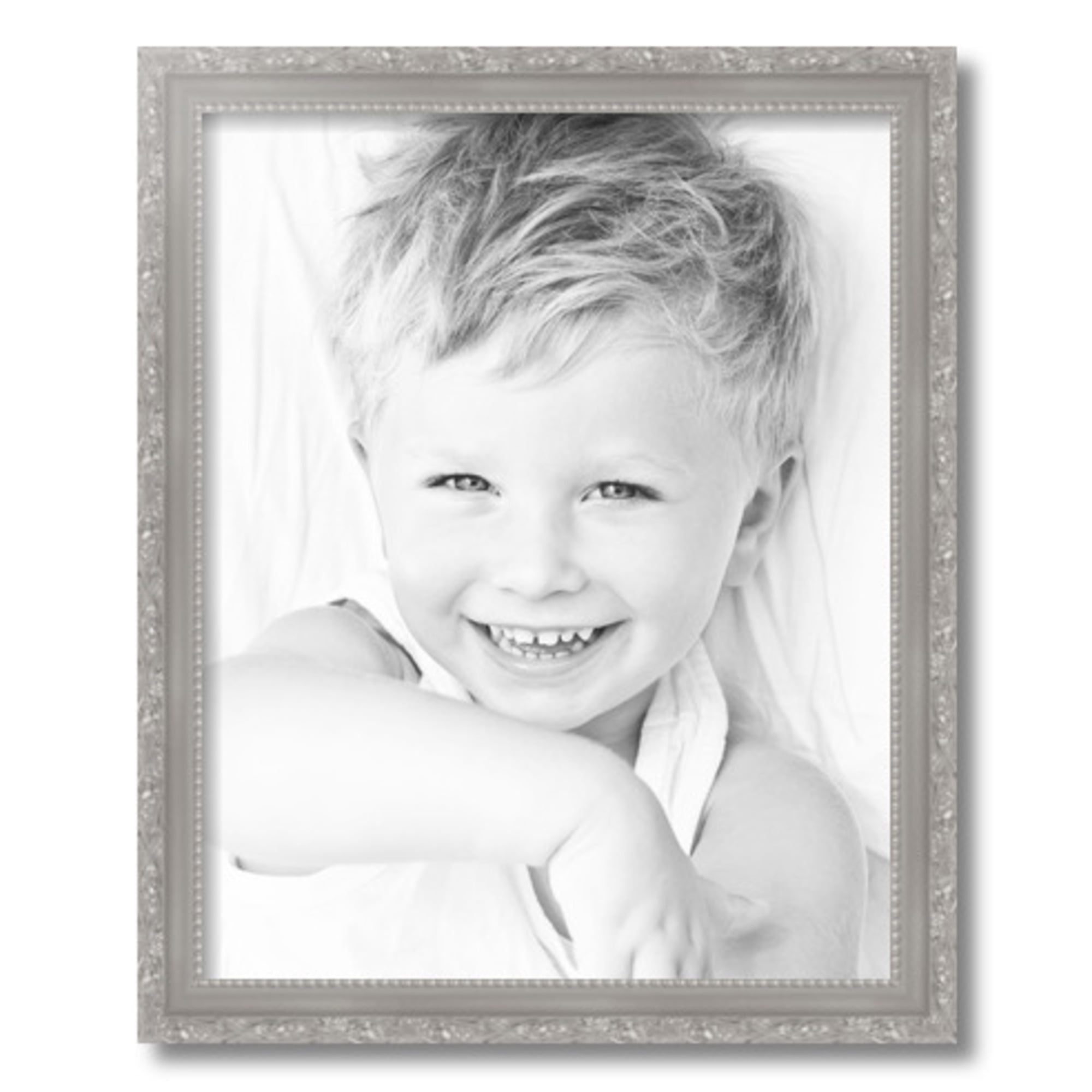 ArtToFrames 16" x 20" Classic Silver Picture Frame, 16x20 inch Silver Wood Poster Frame (WOM-4926), 1 Pack