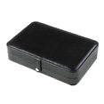 thumbnail image 1 of Caja de joyería de viaje, mini organizador portátil, estuche de viaje, pequeñas cajas de almacenamiento de piel sintética PU para anillos, pendientes y collares (negro), 1 of 3