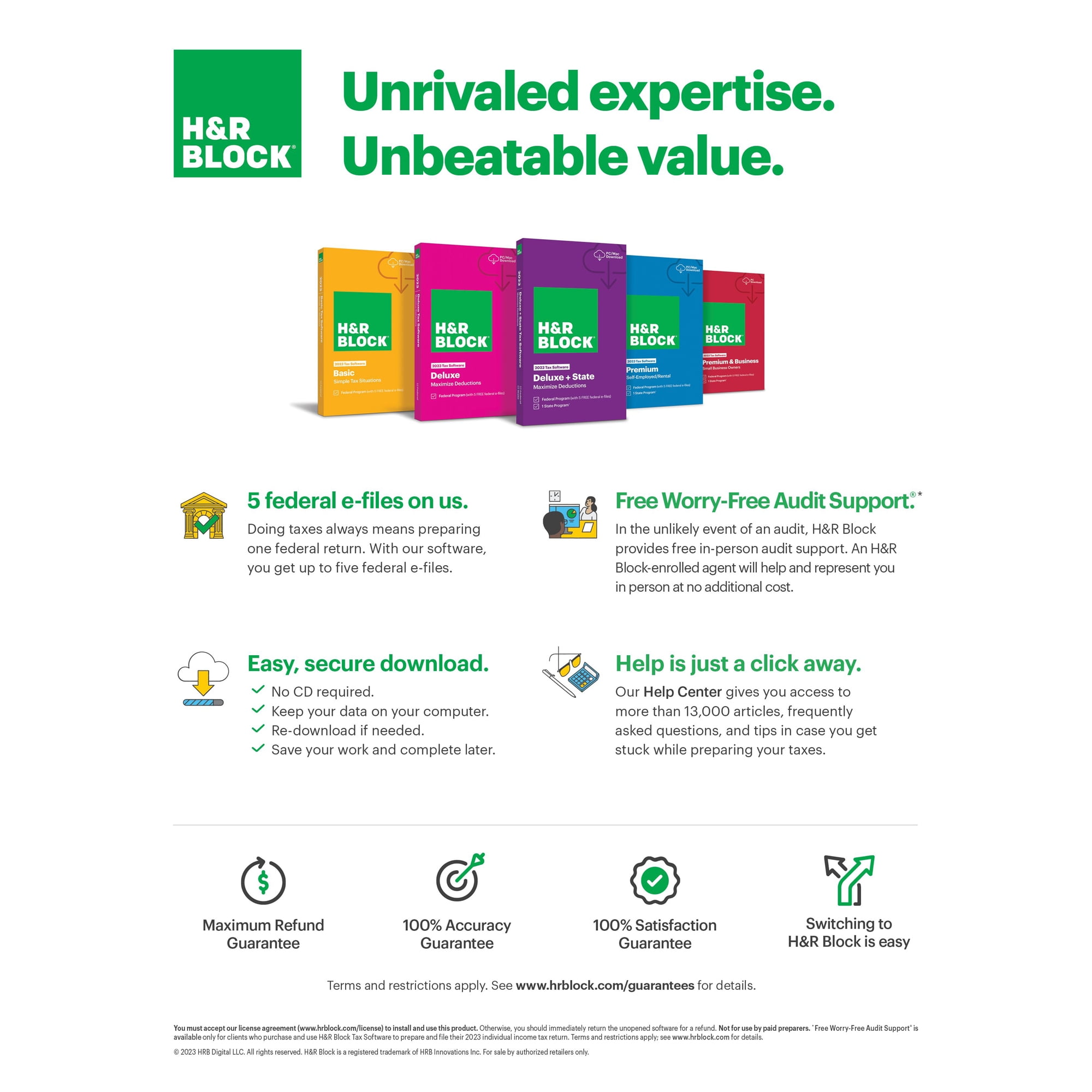 H&R Block 2023 Premium Tax Software MAC Download