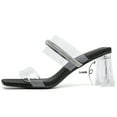 thumbnail image 2 of DADAWEN Women's Slide Sandal Open Toe Chunky Heel Dress Shoes Parties Weddings Dresses Dating Shoes Black 6 US, 2 of 5