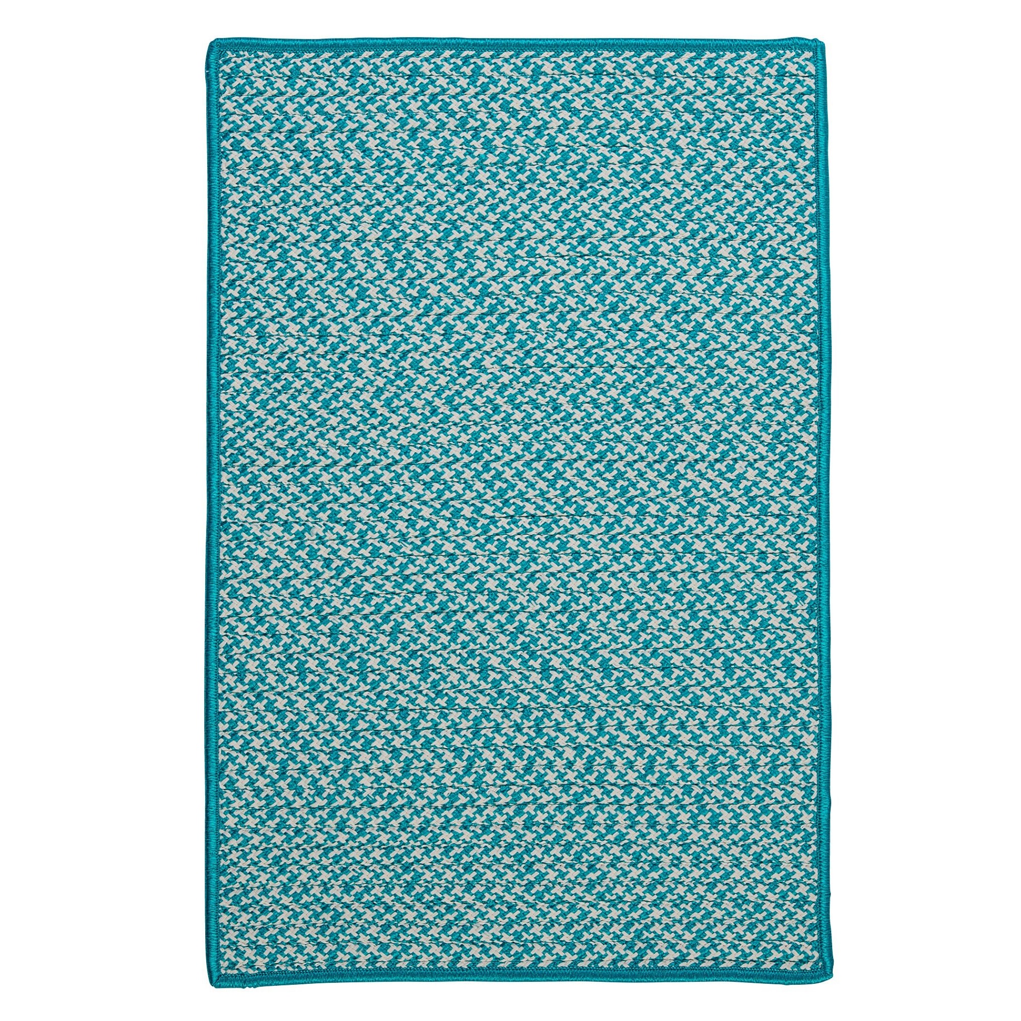 2' x 4' Blue and White Handmade Braided Rectangular Area Throw Rug