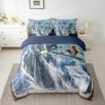 thumbnail image 2 of Manfei Skiing Theme Twin Bedding Sets 7pcs for Boys, Extreme Sport Bedding Comforter Set, Snow Mountain Sheet Sets, Microfiber Bedroom Decor, 2 of 8
