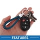 thumbnail image 4 of Llavero para Coche Único Bargains Llavero Universal con Anillo para Llaves de Fob para Casa Aleación de Zinc Tono Plateado Azul Marino 2 Pcs, 4 of 6