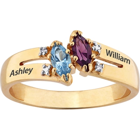 Personalized Planet 18kt Gold Over Sterling Silver Couples' Ring