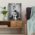 thumbnail image 5 of UXIEQU Vintage Woman Sitting On Toilet Canvas Wall Art Print 15.75x11.81 Inches, 5 of 8