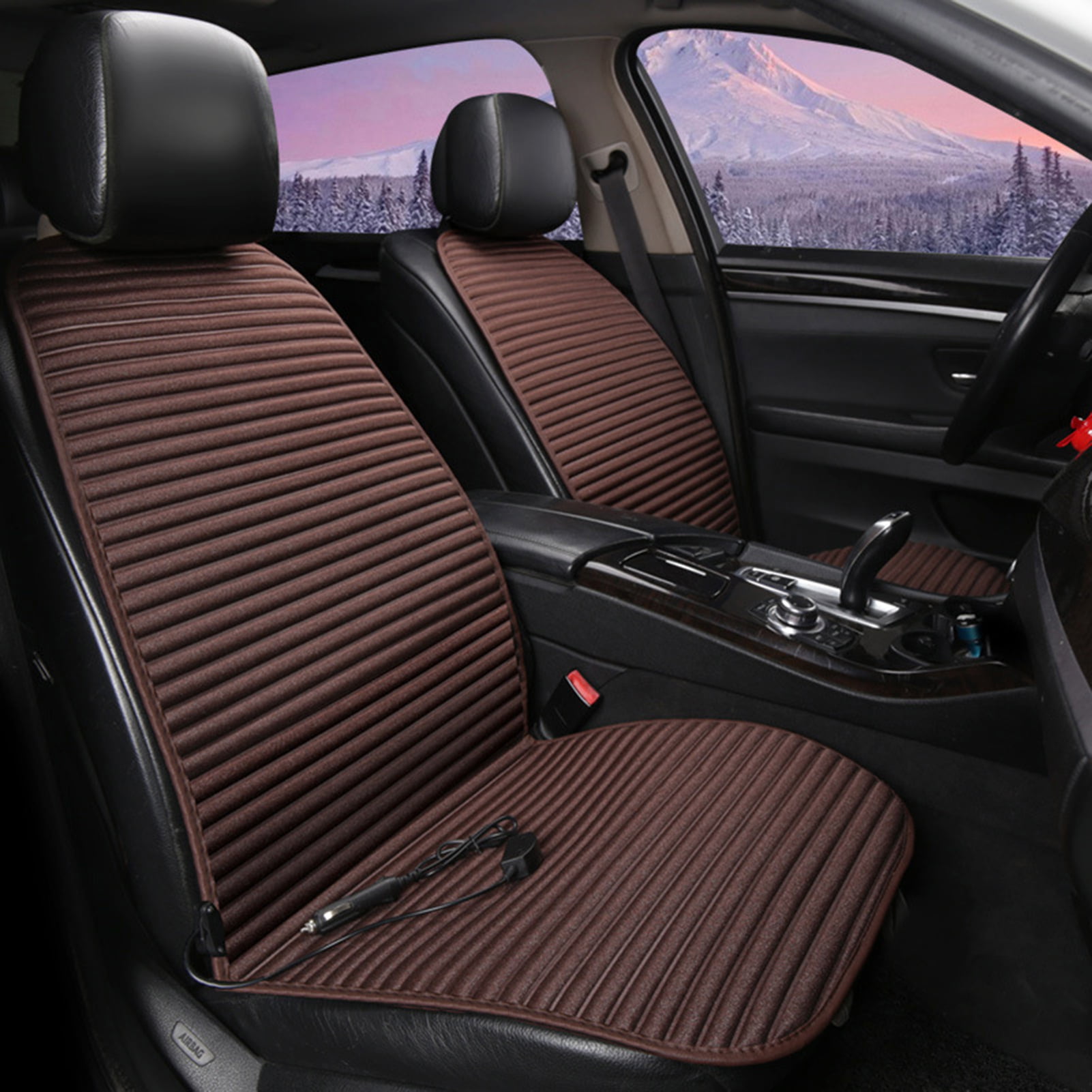 17.6inch ALLOMN Car Heated Seat Cushion 45cm/17.6 Winter Car Front Seat Heating Pad Cover Main Front Driver’s Seat Hot Warmer HI/LO Mode 40℃ 60℃ DC 12V 45 