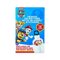 Paw Patrol Valentine Exchange Cards, Bonus Jumbo Stickers, Paper, Multi-Colored, Classroom, 16 Count