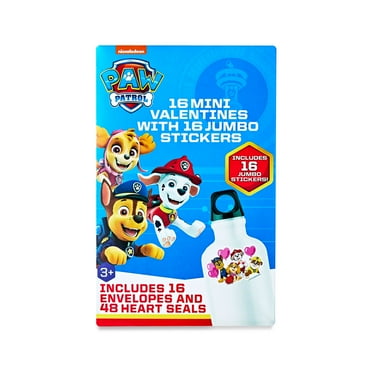 Paw Patrol Valentine Exchange Cards, Bonus Jumbo Stickers, Paper, Multi-Colored, Classroom, 16 Count