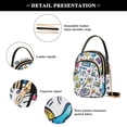 thumbnail image 4 of FORMRS Crossbody Bag for Women Quilted Travel Shoulder Cell Phone Purse with Chain Strap Handbag, Blue Doodle Pattern, 4 of 7