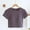 Gray, variant on Crop Tops for Women with Built in Bra Short Sleeve Shirts Round Neck Cropped Undershirts Stretchty Base Layer Tops