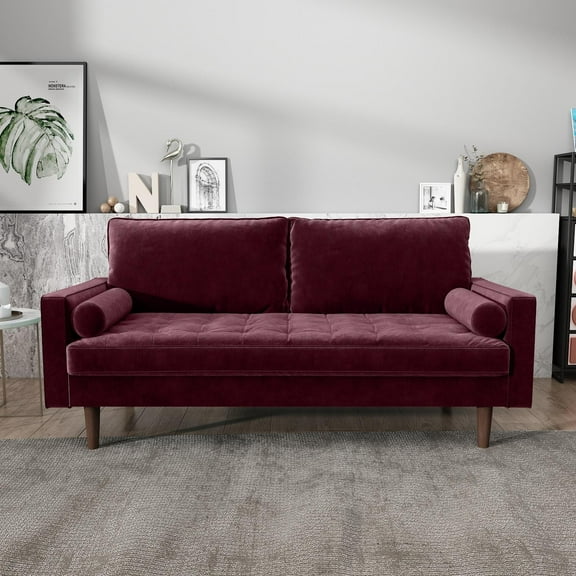 Kingway Furniture Velvet Genoa Living Room Sofa In Rosy